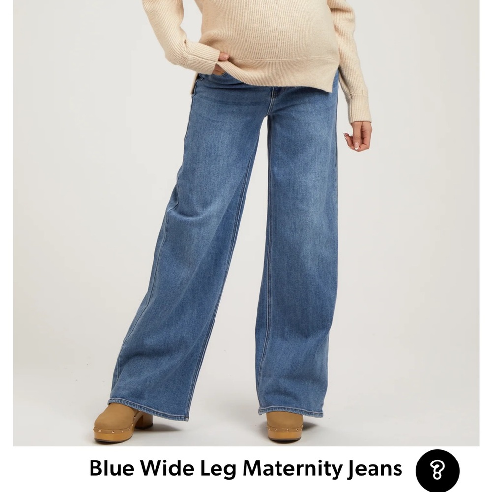 Pinkblush Blue Wide-Leg Maternity Jeans